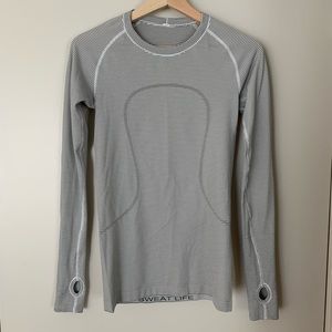 Lululemon swiftly tech long sleeve sz6 black/white